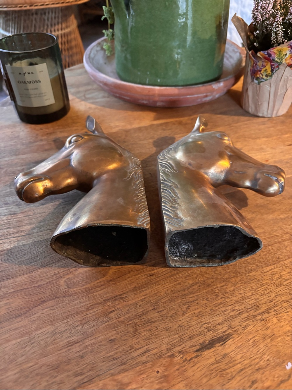 Brass Horse Head Bookends - Picture 2 of 4